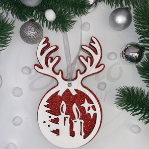 Karácsonyfadísz - gyertya mintával - karácsony - karácsonyi lakásdekoráció - karácsonyfadíszek - Meska.hu