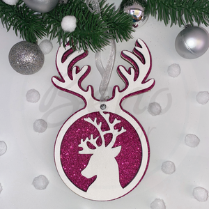 Karácsonyfadísz - rénazarvas mintával - karácsony - karácsonyi lakásdekoráció - karácsonyfadíszek - Meska.hu