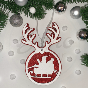 Karácsonyfadísz - télapószán mintával, Karácsony, Karácsonyi lakásdekoráció, Karácsonyfadíszek, Gravírozás, pirográfia, MESKA