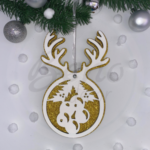 Karácsonyfadísz - fagyöngy mintával, Karácsony, Karácsonyi lakásdekoráció, Karácsonyfadíszek, Gravírozás, pirográfia, MESKA