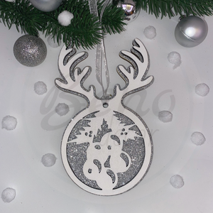 Karácsonyfadísz - fagyöngy mintával - karácsony - karácsonyi lakásdekoráció - karácsonyfadíszek - Meska.hu