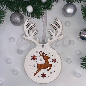 Karácsonyfadísz - rénszarvas mintával - Meska.hu