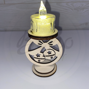 Karácsonyi gyertyatartó - csengő mintával, Otthon & Életmód, Gyertya, illat, aroma, Gyertyatartó, Gravírozás, pirográfia, MESKA