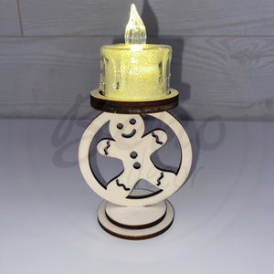 Karácsonyi gyertyatartó - mézeskalács mintával, Otthon & Életmód, Gyertya, illat, aroma, Gyertyatartó, Gravírozás, pirográfia, MESKA