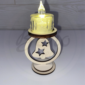 Karácsonyi gyertyatartó - harang mintával, Otthon & Életmód, Gyertya, illat, aroma, Gyertyatartó, Gravírozás, pirográfia, MESKA