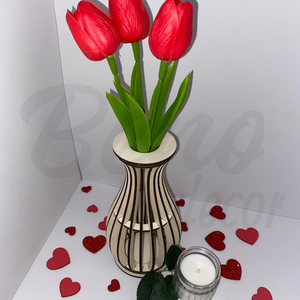 Elegáns tulipán váza, Otthon & Életmód, Dekoráció, Virágdísz és tartó, Váza, Gravírozás, pirográfia, MESKA
