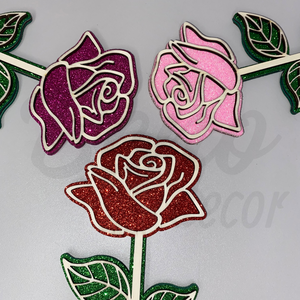 Varázslatos glitteres rózsa - otthon & életmód - dekoráció - asztal és polc dekoráció - asztaldísz - Meska.hu