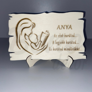 Anyák napi tábla - Anya, Otthon & Életmód, Dekoráció, Asztal és polc dekoráció, Asztaldísz, Gravírozás, pirográfia, MESKA