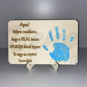 Apák napi tábla - kéznyomattal - Meska.hu