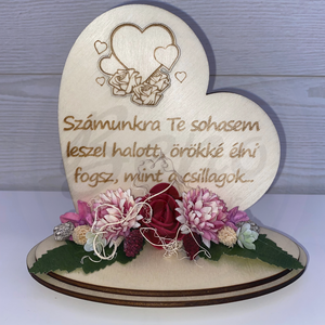 Kegyeleti szív dísz  Számunkra Te sohasem leszel halott felirattal - Meska.hu