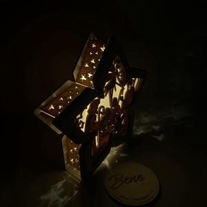 Betlehemes csillag alakú fa LED dekoráció - karácsony - karácsonyi lakásdekoráció - karácsonyi fénydekoráció - Meska.hu