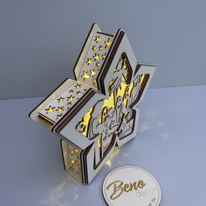 Betlehemes csillag alakú fa LED dekoráció - karácsony - karácsonyi lakásdekoráció - karácsonyi fénydekoráció - Meska.hu