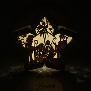 Betlehemes csillag alakú fa LED dekoráció - karácsony - karácsonyi lakásdekoráció - karácsonyi fénydekoráció - Meska.hu