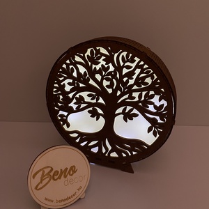 Világító életfa dekoráció, Otthon & Életmód, Dekoráció, Asztal és polc dekoráció, Asztaldísz, Gravírozás, pirográfia, MESKA