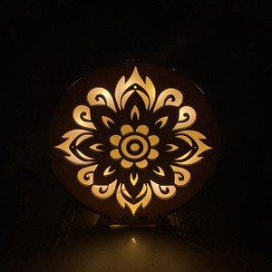 Mandala mintás fa hangulatlámpa - otthon & életmód - dekoráció - asztal és polc dekoráció - asztaldísz - Meska.hu