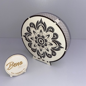 Mandala mintás fa hangulatlámpa - otthon & életmód - dekoráció - asztal és polc dekoráció - asztaldísz - Meska.hu