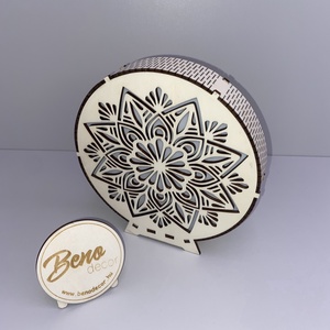 Mandala mintás fa éjjeli fény  hangulatlámpa - otthon & életmód - dekoráció - asztal és polc dekoráció - asztaldísz - Meska.hu