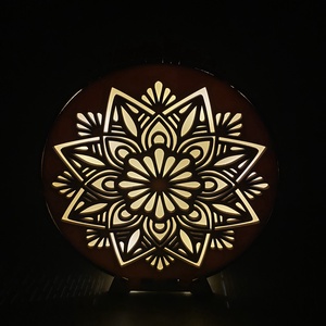 Mandala mintás fa éjjeli fény  hangulatlámpa - otthon & életmód - dekoráció - asztal és polc dekoráció - asztaldísz - Meska.hu