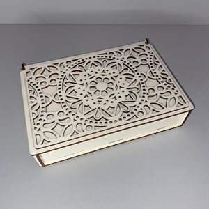 Mandala mintás ékszerdoboz  6 rekeszes, fa tároló - Meska.hu