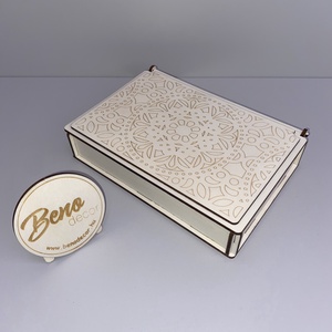 Mandala mintás fa ékszerdoboz  6 rekeszes, Ékszer, Ékszertartó, Ékszerdoboz, Gravírozás, pirográfia, MESKA