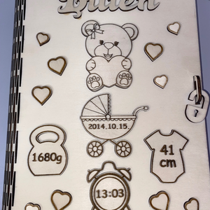 Egyedi fa babaemlék doboz  személyre szabható - otthon & életmód - papír, írószer - babanapló - Meska.hu