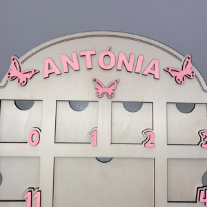 �1 éves mérföldkő fotókeret � pillangós, rózsaszín díszítéssel, névvel - otthon & életmód - dekoráció - kép & falikép - képkeret - Meska.hu