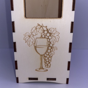 Fa borosüveg díszdoboz szőlőmintával  gravírozott ajándékdoboz - otthon & életmód - konyhafelszerelés, tálalás - tálalás - bortartó - Meska.hu