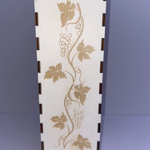 Fa borosüveg díszdoboz szőlőmintával  gravírozott ajándékdoboz - otthon & életmód - konyhafelszerelés, tálalás - tálalás - bortartó - Meska.hu