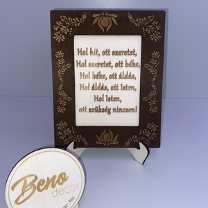 Asztalra tehető idézetes fa dísz � sötét kerettel, Otthon & Életmód, Dekoráció, Asztal és polc dekoráció, Asztaldísz, Gravírozás, pirográfia, MESKA