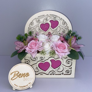 Szíves virágos fa dekor doboz - Meska.hu