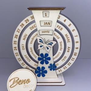 Virágos és pillangós fa öröknaptár - otthon & életmód - dekoráció - fali és függő dekoráció - falinaptár & öröknaptár - Meska.hu