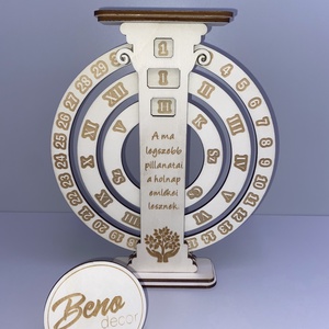 Életfa Motívumos Fa Öröknaptár Idézettel, Otthon & Életmód, Dekoráció, Fali és függő dekoráció, Falinaptár & Öröknaptár, Gravírozás, pirográfia, MESKA