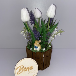 Húsvéti tavaszi asztaldísz nyuszival - Meska.hu