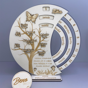 Egyedi öröknaptár óvónőknek / tanároknak - névre szóló búcsúajándék névsorral, Otthon & Életmód, Dekoráció, Fali és függő dekoráció, Falinaptár & Öröknaptár, Gravírozás, pirográfia, MESKA