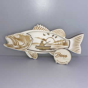 Horgász falidísz fából � hal formájú dekoráció horgászoknak - Meska.hu