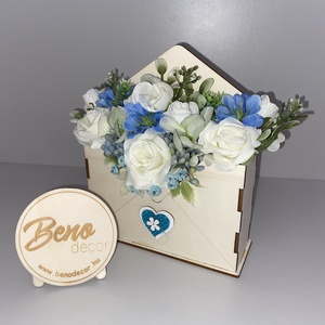 Virágos boríték dekoráció - Meska.hu