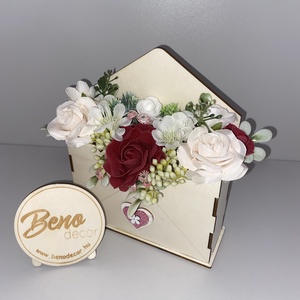 Virágos boríték dekoráció - Meska.hu