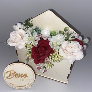 Virágos boríték dekoráció - otthon & életmód - virágdekoráció - virágok - virágbox - Meska.hu