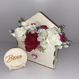 Virágos boríték dekoráció - Meska.hu