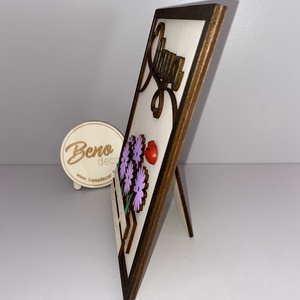 Fa kép Anya felirattal és virágos dekorral � egyedi anyák napi ajándék - otthon & életmód - dekoráció - asztal és polc dekoráció - gravírozott táblák - Meska.hu