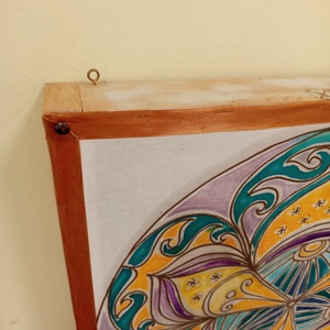 Lila sárga türkiz Mandala  - művészet - textilkép - egyéb - Meska.hu