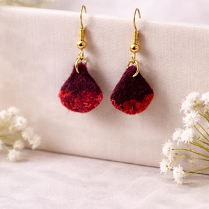 Csepp alakú nemez fülbevaló, Ékszer, Fülbevaló, Lógó fülbevaló, Nemezelés, MESKA