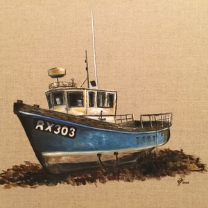 Boat, Művészet, Olajfestmény, Festmény, Festészet, Festett tárgyak, MESKA