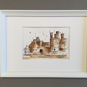 Caernarfon, Wales, Művészet, Festmény, Akvarell, Festészet, Meska