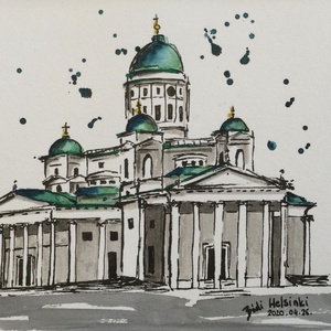 Helsinki, Művészet, Festmény, Akvarell, Festészet, Meska