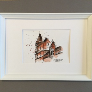 The Old Post Office Liege, Belgium - művészet - festmény - akvarell - Meska.hu