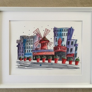 Moulin Rouge - művészet - festmény - akvarell - Meska.hu