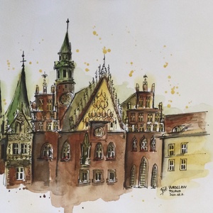 Wroclaw, Poland, Művészet, Festmény, Akvarell, Festészet, Meska