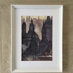 Prága - művészet - festmény - akvarell - Meska.hu