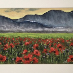 Pipacsok - művészet - festmény - akvarell - Meska.hu